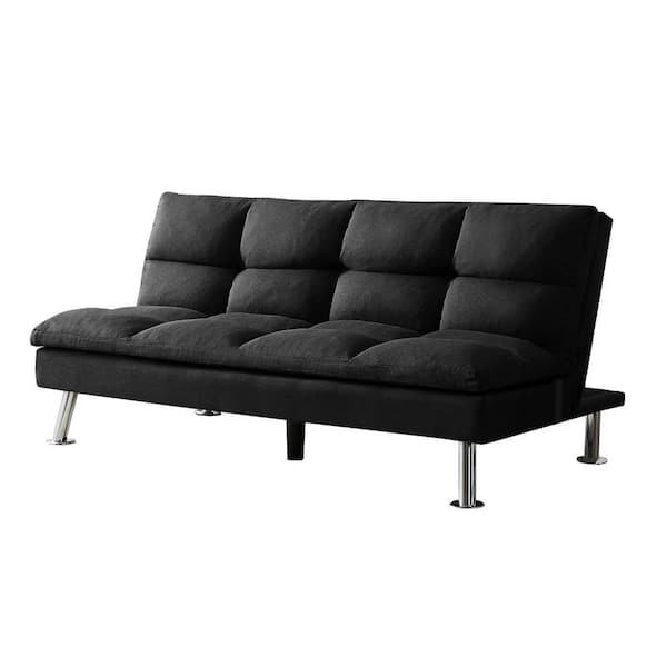 Magic Home 71 7 In W Black Linen, Twin Size Sofa Bed