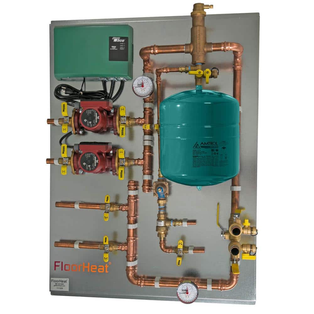 FloorHeat 2 Zone Radiant Heat Distribution and Control Panel; A