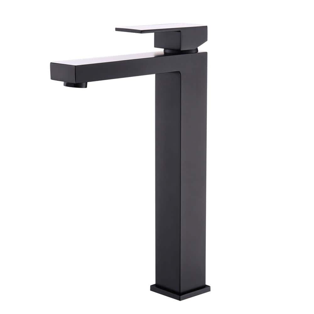 Single Hole Single Handle Tall Bathroom Vessel Sink Faucet Square Bathroom 