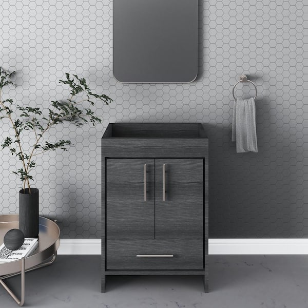 VOLPA USA AMERICAN CRAFTED VANITIES Pacific 24 in. W x 18 in. D Bath Vanity Cabinet Only in Black Ash