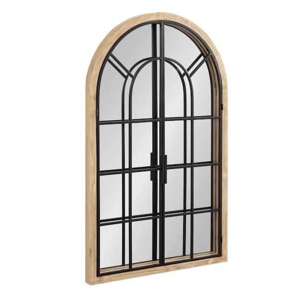Kate and Laurel Boldmere 26 in. W. x 42 in. H Wood Natural Arch Transitional Framed Decorative Wall Mirror