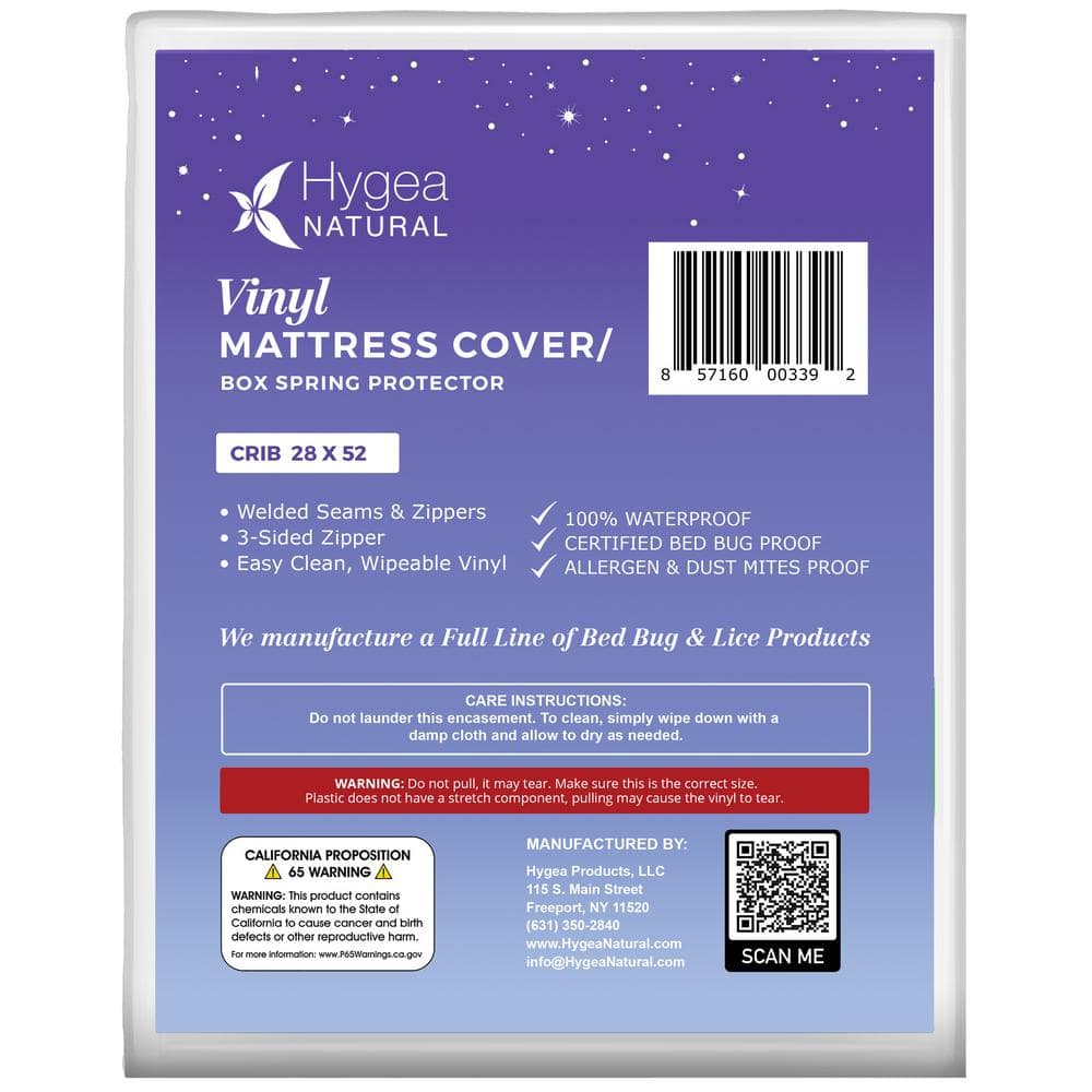 Natural Heavy Duty Vinyl Waterproof Crib Mattress Cover