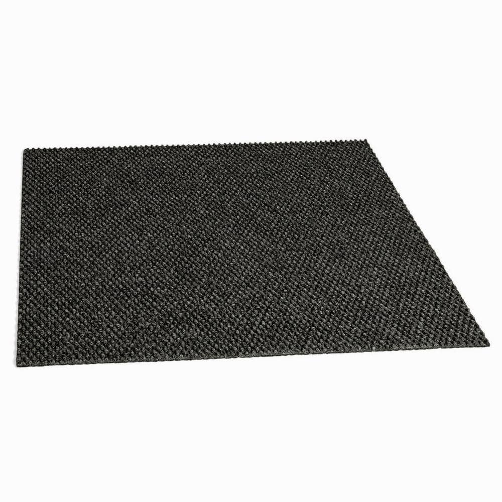 18" Black Polyester Self-Stick Carpet Tiles, 16-Pack