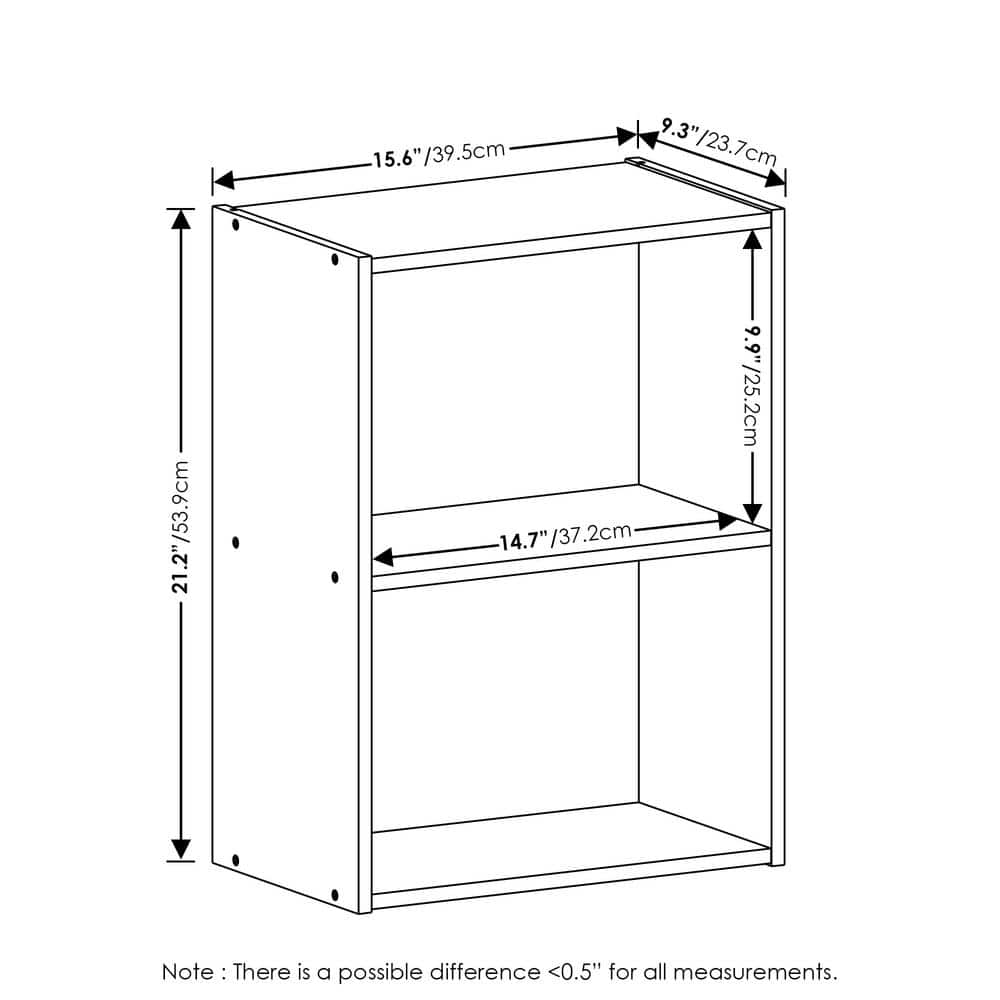 Blackwood Compact 2-Tier Stackable Open Shelf Bookcase