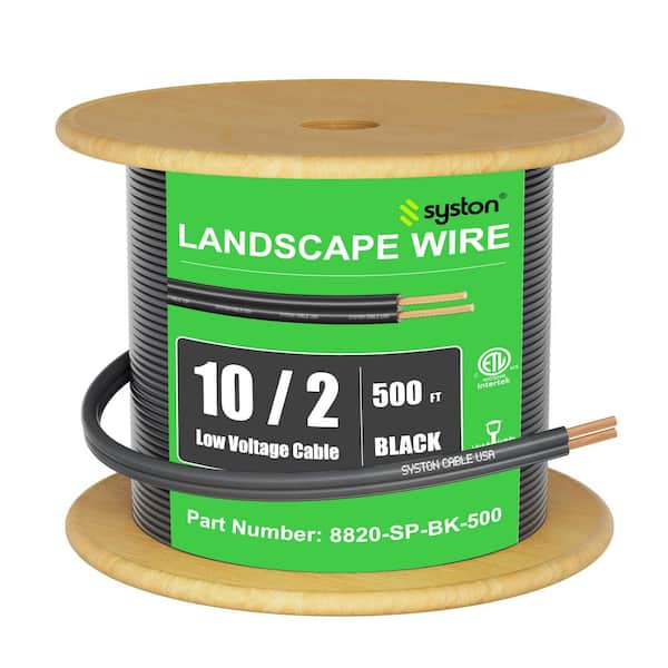 500 FT. Black 10/2 Stranded Bare Copper Low-Voltage Landscape Lighting Wire