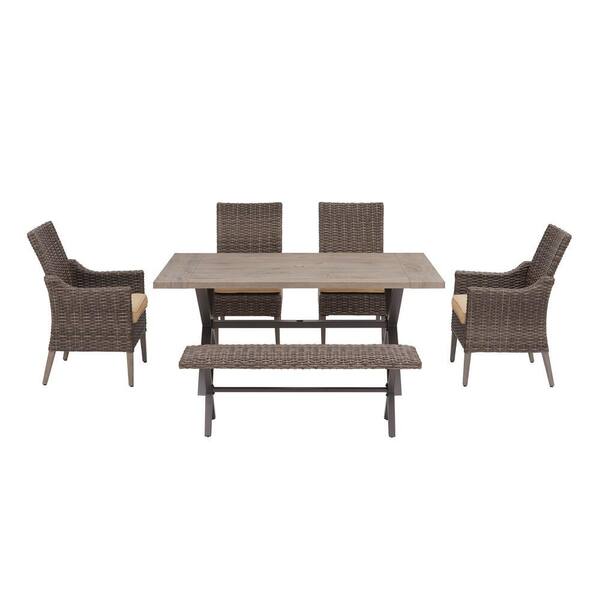 6 piece wicker dining set