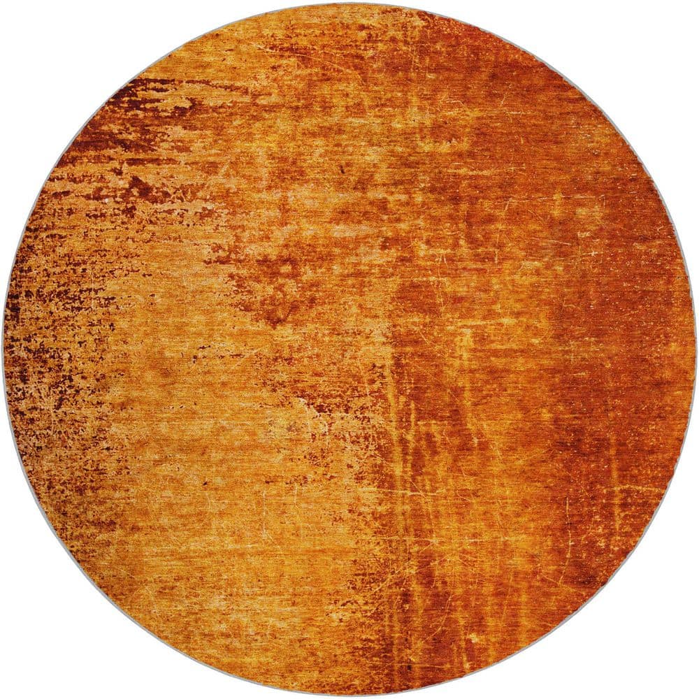 Dream Shag Premium Machine Washable Abstract ADS554 Paprika 8 ft. x 8 ft. Round Rug price history on PriceWatchPro