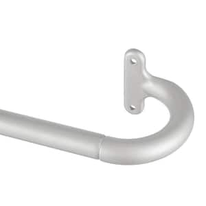 28 in. - 48 in. Adjustable 5/8 in. Wraparound Single Curtain Rod in Silver