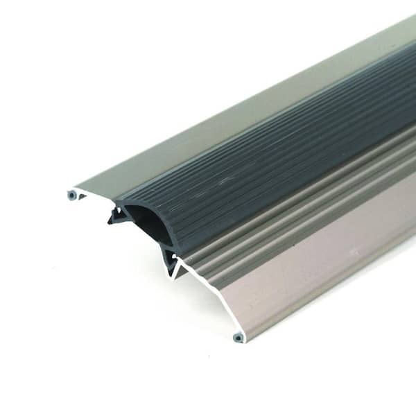 M-D Building Products Deluxe Low 3-3/4 in. x 25-1/2 in. Satin Nickel Aluminum Threshold with Vinyl Seal