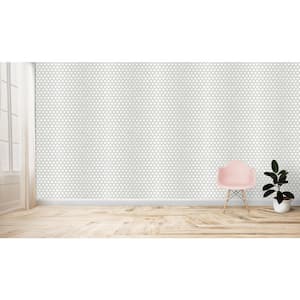 White Trellis Scroll Wallpaper