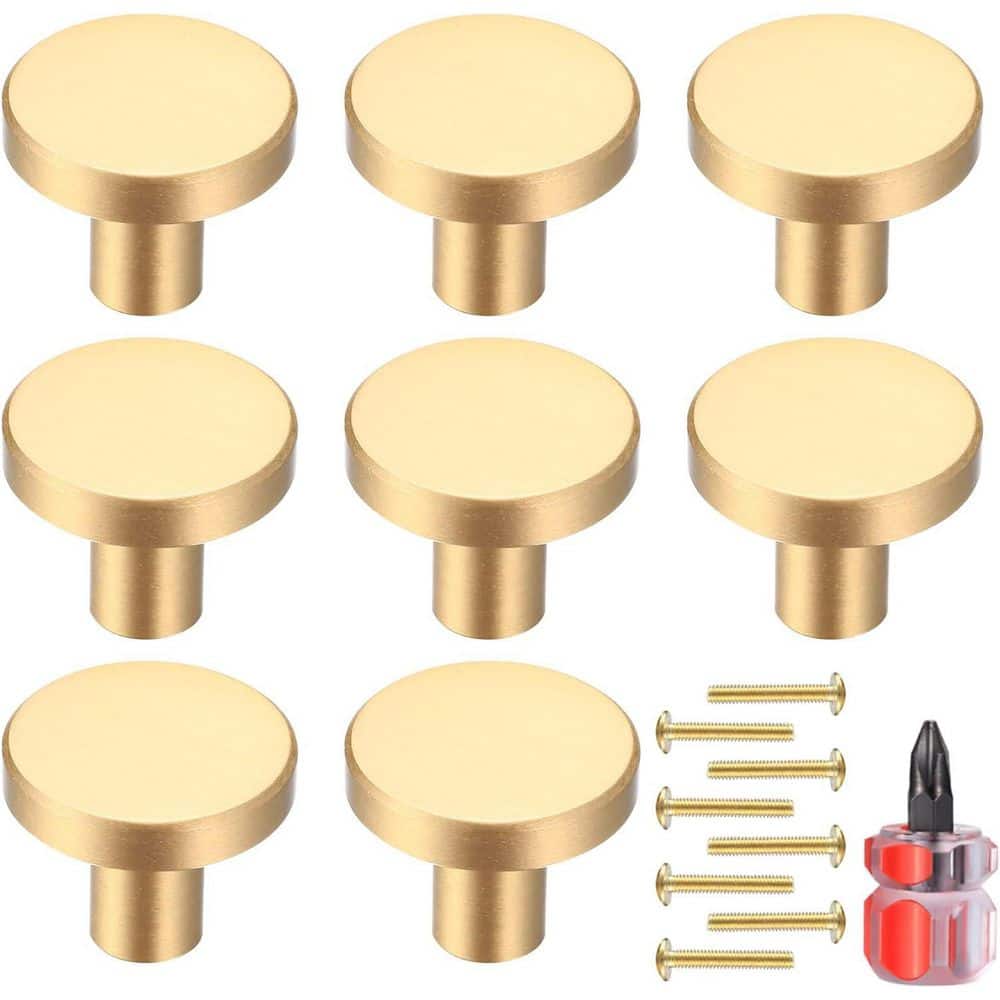 8-Pack Brushed Brass Round Cabinet Knobs Gold for Kitchen Dresser Drawer Cupboard Hardware price history on PriceWatchPro