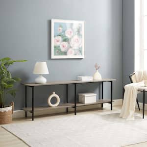 Celine Modern 70.87 in. Rustic Grey Rectangle Composite Console Table with Shelf
