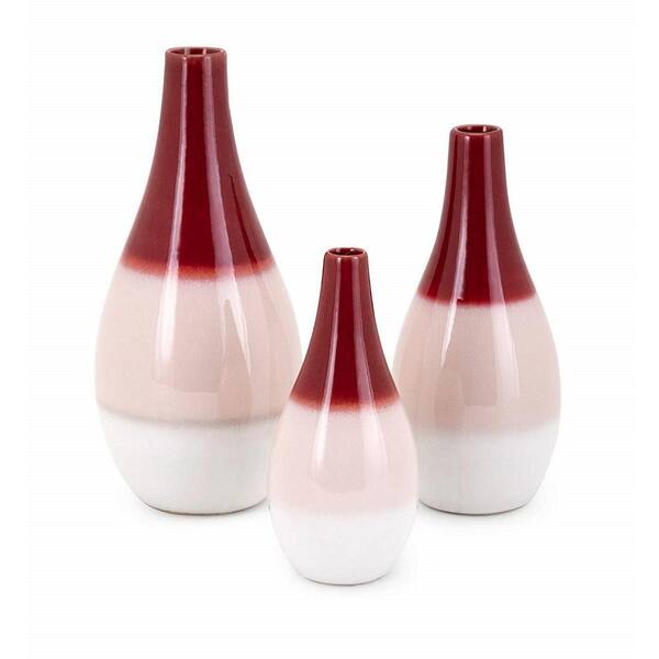 IMAX Chelsea Red Ombre Vases (Set of 3)