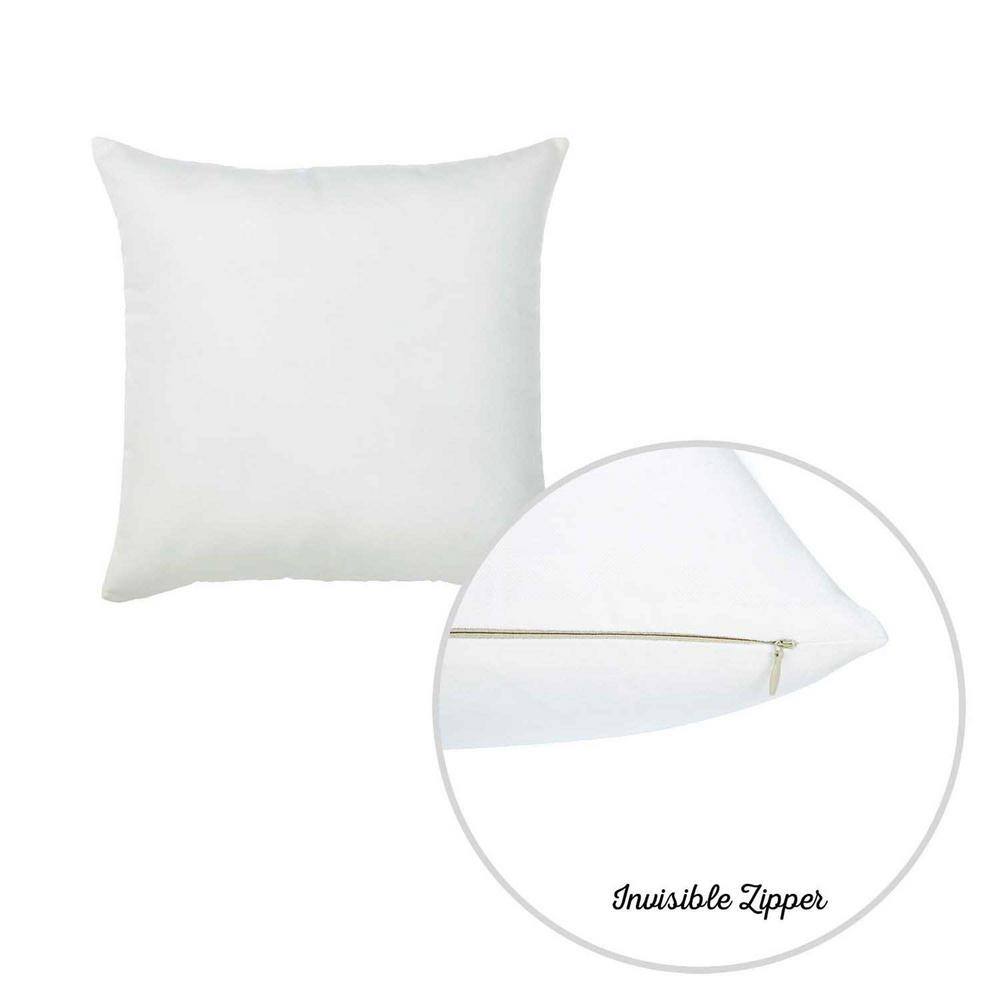 White 22" x 22" Polyester Square Pillow Covers Set of 2