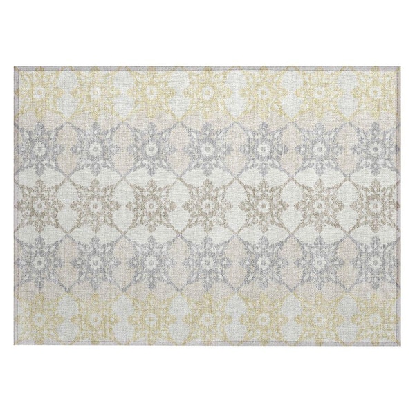 Chantille Machine Washable Indoor/Outdoor Abstract ACN2759 Ivory 2 ft. x 3 ft. Accent Rug