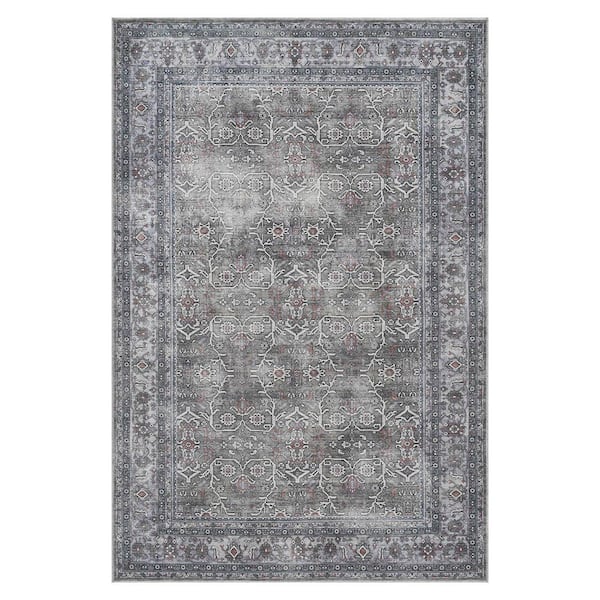 Alaska Green/Gray 2 ft. x 3 ft. Medallion Area Rug