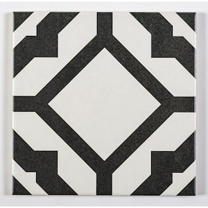 Luv Enchanted Black/White 8 in. x 8 in. Smooth Matte Porcelain Floor and Wall Tile (8.17 sq. ft./Case)