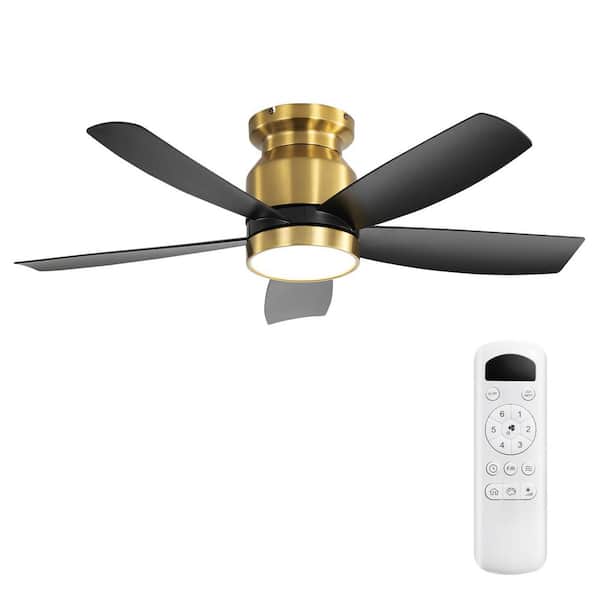 42 in. Indoor Gold 5 Durable ABS Fan Blade 6 Speeds Ceiling Fan with Remote and Reversible DC Motor