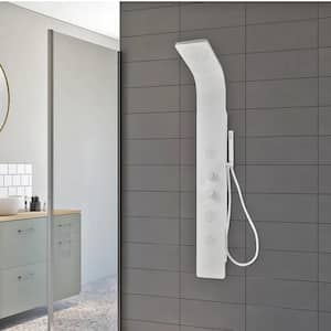 Brion 3-Spray Shower Panel with Hand-Held Body Hose in White