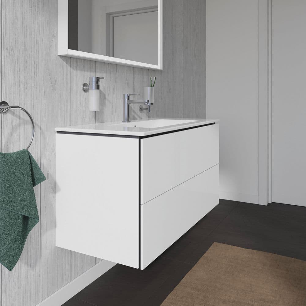 40.13'' White High Gloss Wall-Mounted Single Vanity
