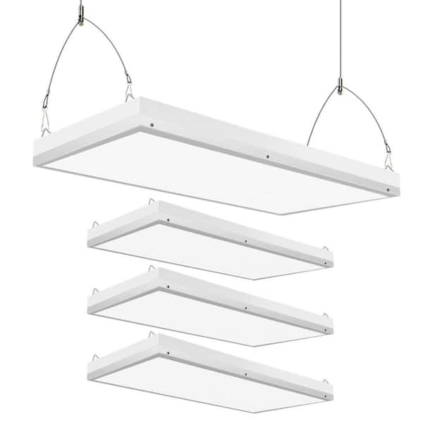 Honbei 2 ft. 500-Watt Equivalent Integrated LED White High Bay Light, 16000LM Industrial Workshop Linear Hanging Light, 6-Pack