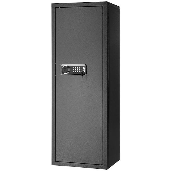 8-10 Rifles Gun Safe, 54.33 in. Black backpack, Quick Access Tall Gun Storage Cabinet with Removable Shelf