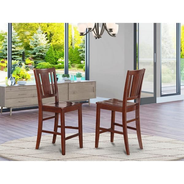 HOME IMPORTS EMPORIUM Mahogany Wooden Seat Slat Back Dining Chair (Set of 2)