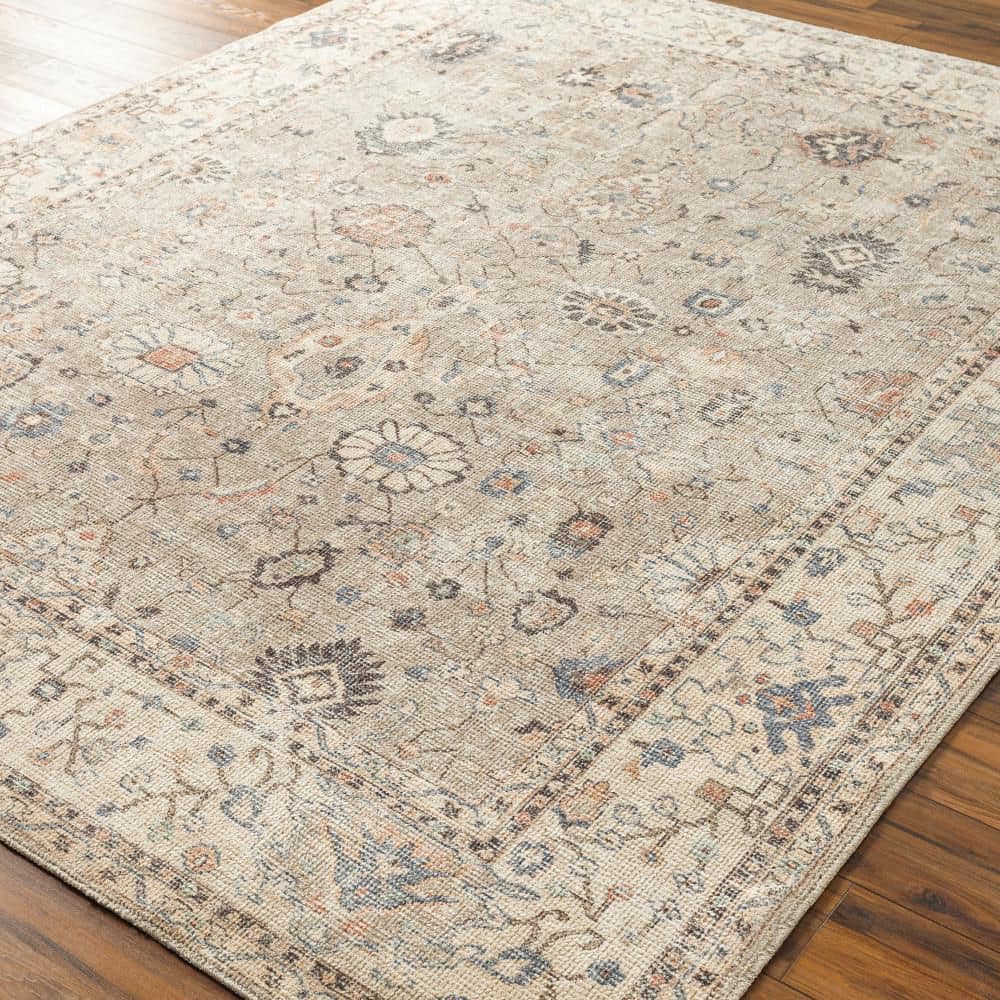 Davina Vintage-Inspired Gray Synthetic Area Rug 3'11" x 5'7"