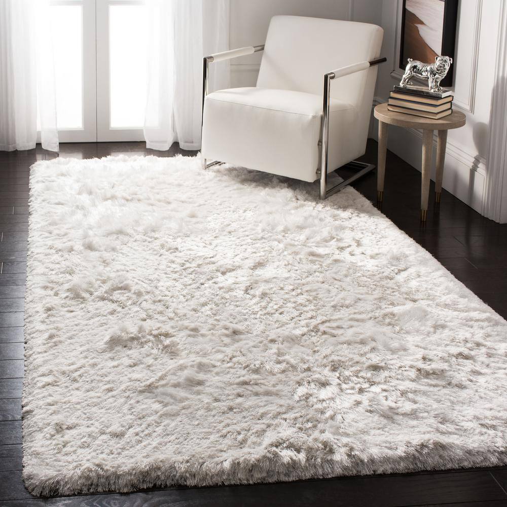Ivory Hand-Tufted Shag Area Rug 2' x 3'