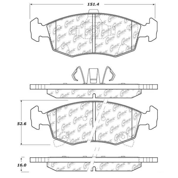 Centric Parts Disc Brake Pad Set 2013-2017 Fiat 500 - -L ELECTRIC