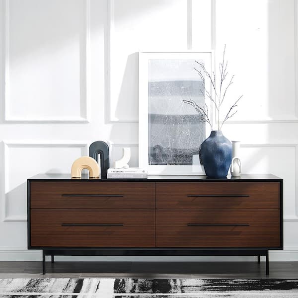 Landon Crimson 73.5 in. 4-Drawer Double Dresser