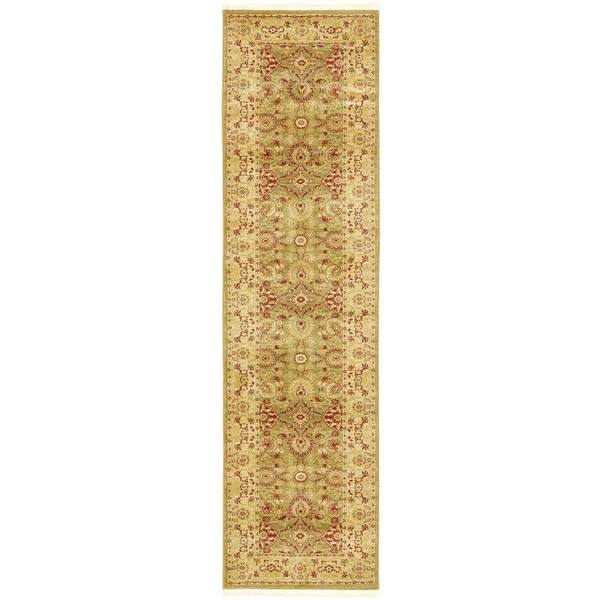 Unique Loom Edinburgh Monroe Light Green 2' 7 x 10' 0 Runner Rug 3134535 The Home Depot