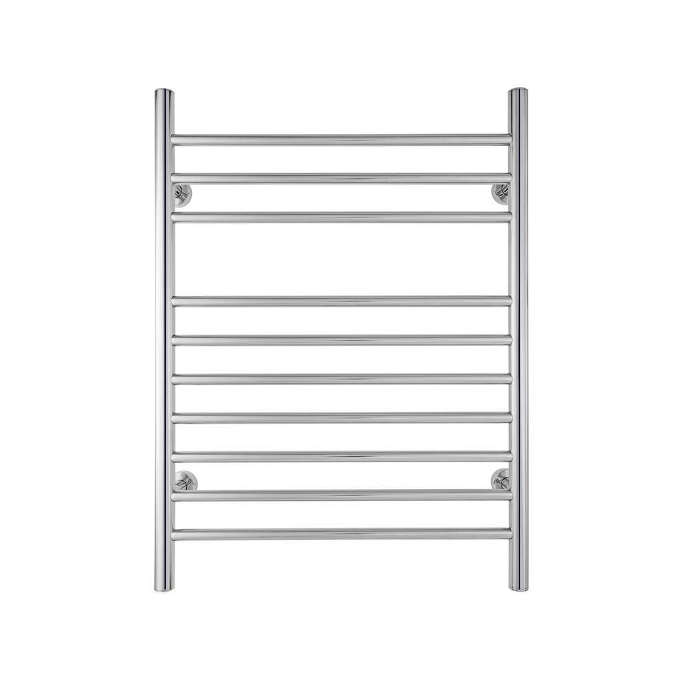 Polished Stainless Steel Wall-Mounted Towel Warmer with 10 Bars