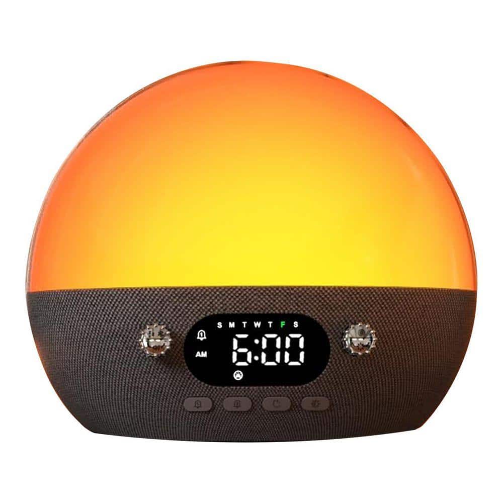 White Sunrise Alarm Clock with Wake up Light, Bluetooth Speaker