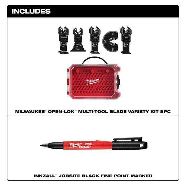 Milwaukee Oscillating Multi-Tool Blade Kit (8-Piece) w/ INKZALL