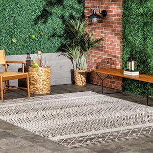 Kimberly Grey 8 ft. x 10 ft. Transitional Moroccan Banded Indoor Area Rug