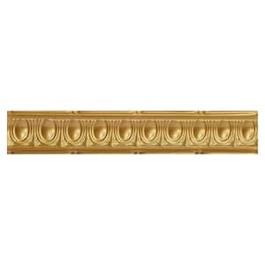 Puffy Archways 0.012 in. x 4.25 in. x 48 in. Metal Bed Moulding Nail-Up Tin Cornice in Gold Nugget (48 in. ft./Pack)
