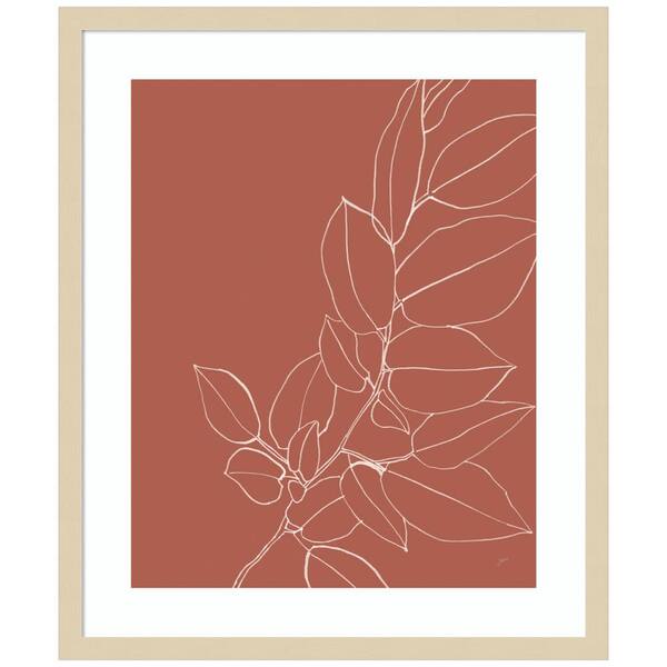 Amanti Art "Warm Magnolia Branch II" by Karyn Panganiban 1 Piece Wood Framed Giclee Nature Art Print 25-in. x 21-in.