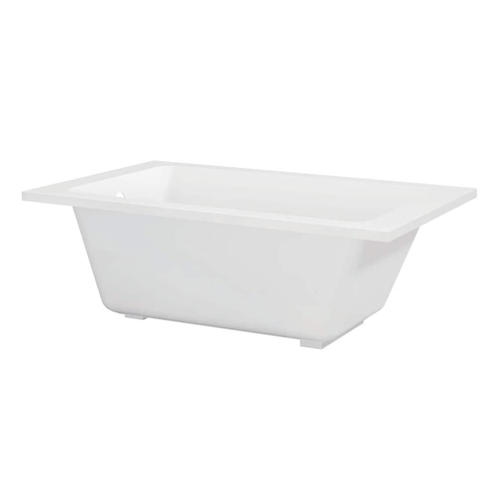 Aqua Eden 54 in. x 31.9 in. Acrylic Rectangular Drop-In Soaking Bathtub with Reversible Drain in Glossy White price history on PriceWatchPro