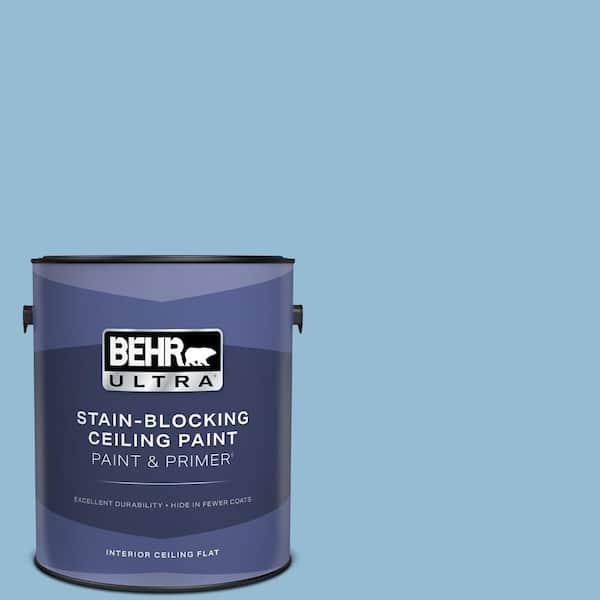 BEHR ULTRA 1 gal. #M500-3 Blue Chalk color Ceiling Flat Interior Paint with Primer