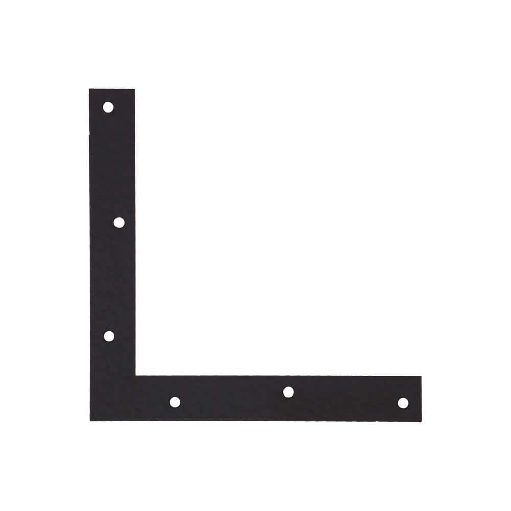 (4-Pack) 8 in. Black Hammered Flat Corner Brace