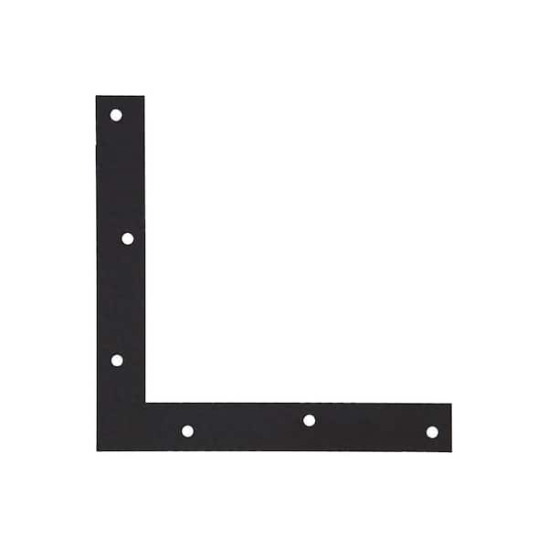 Everbilt 8 in. Black Hammered Flat Corner Brace (4-Pack)