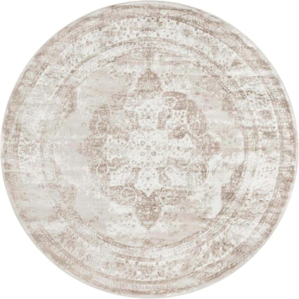 Unique Loom Sofia Salle Garnier Beige 6 ft. x 6 ft. Area Rug