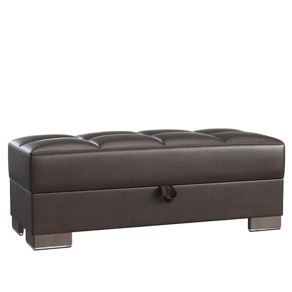 Basics Air Brown/Brown Ottoman With Storage