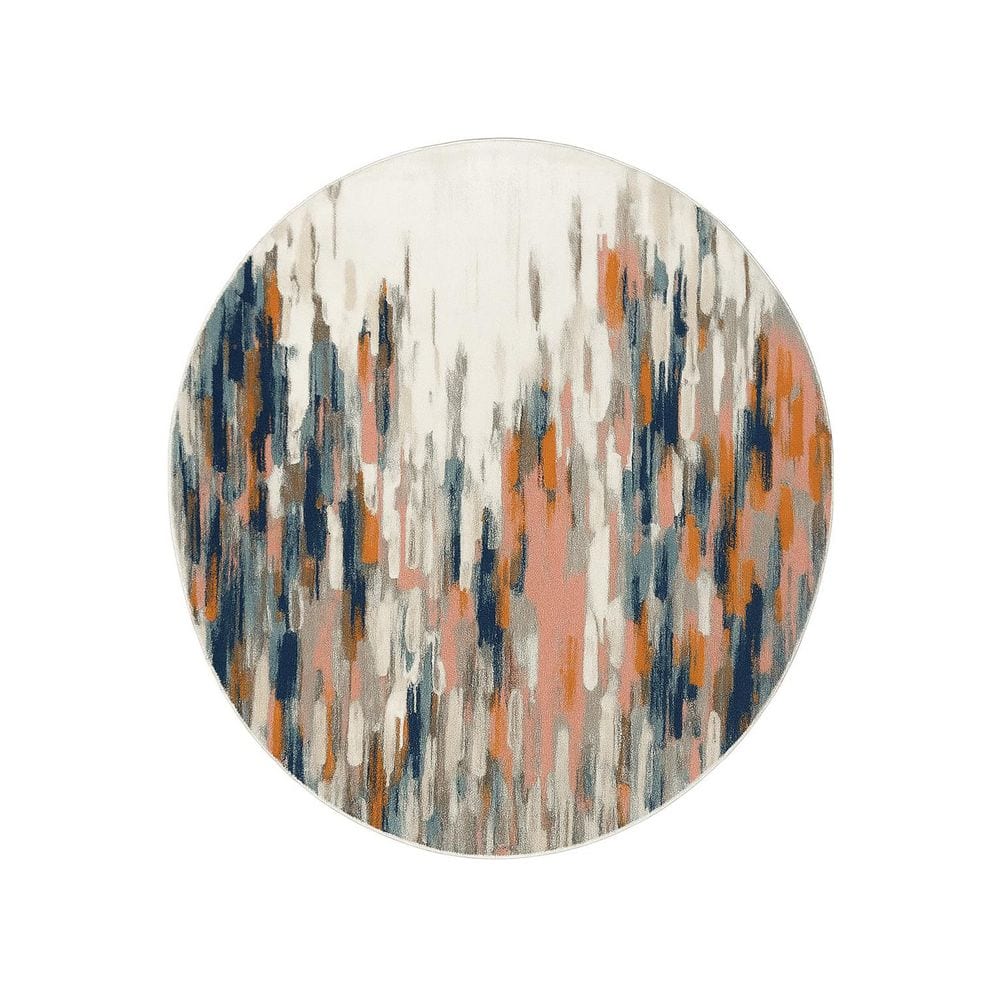 Porto 6 ft. 7 in. x 6 ft. 7 in. Orange Contemporary Polypropylene Area Rug price history on PriceWatchPro