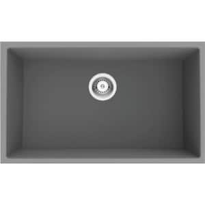 Standard Granite Composite Gray 34 in. W Single Bowl Undermount Kitchen Sink