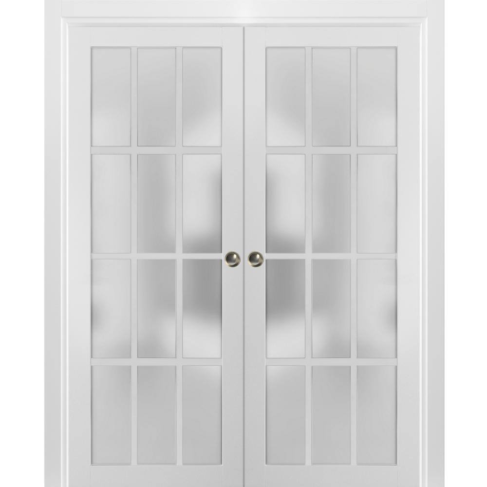 64 in. x 80 in. 1-Panel White Finished Wood Sliding Door with Double Pocket Hardware price history on PriceWatchPro
