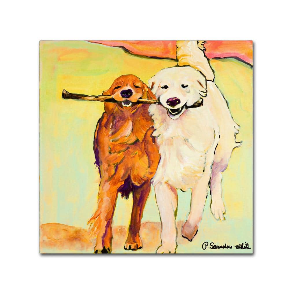 Pat Saunders-White 'Stick with Me' Colorful Animal Canvas Print