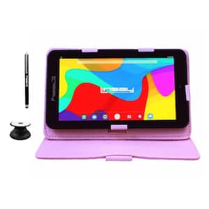 7 in. 2GB RAM 32GB Storage Android 12 Tablet with Pink Leather Case, Holder and Pen