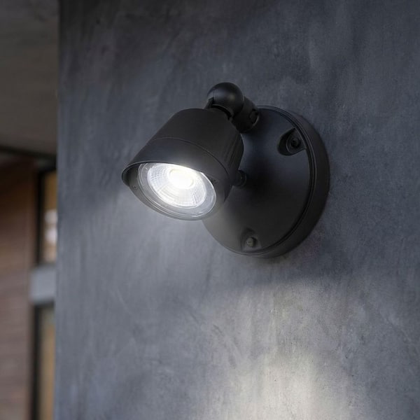 11-Watt equivalent 750 Lumen Black Integrated LED Single Flood Light